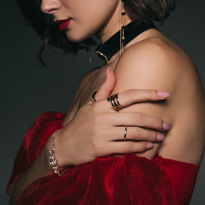 Кольцо &laquo;Звенья&raquo; широкое, цвет золото, безразмерное