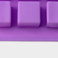 Форма для выпечки Доляна &laquo;Фигуры.Куб&raquo;, силикон, 26&times;15&times;3,2 см, 15 ячеек (3,4&times;3,4см), цвет фиолетовый