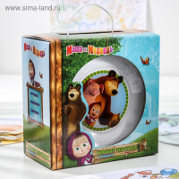 Набор посуды детский &laquo;Маша и Медведь. Добрый день&raquo;, 3 предмета: кружка 250 мл, салатник d=13 см, тарелка d=19,5 см