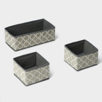 Набор коробов для хранения &laquo;Гранж&raquo;, 3 шт: 28,5&times;14,5&times;10 см, 14,5&times;14,5&times;10 см, цвет серый
