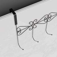 Вешалка на дверь на 5 крючков Доляна &laquo;Вензель&raquo;, 38&times;22,5&times;10 см, цвет чёрный