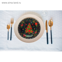 Набор столовых приборов из нержавеющей стали Magistro &laquo;Версаль&raquo;, 4 предмета, цвет ручек чёрный, цвет металла золотой