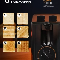 Тостер кухонный электрический на 2 ломтика SC-TM11026