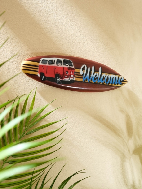 Панно "Доска для сёрфа "Welcome" дерево 30х7 см