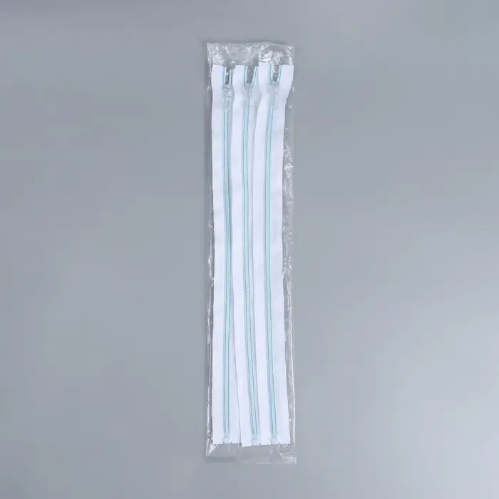 Молния &laquo;Спираль&raquo;, №5, разъёмная, замок автомат, 40 см, белая, голубая