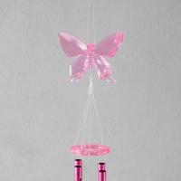 Музыка ветра пластик "Бабочка с цветком" МИКС 4 трубки 40 см