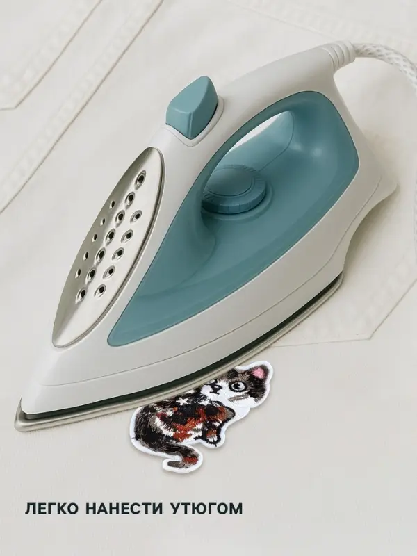 Термоаппликация &laquo;Кошка&raquo;, 9.7&times;4.5 см, серая