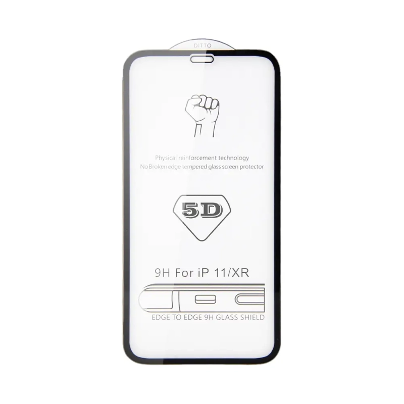 Защитное стекло iPh 11/XR 5D 0.33 mm без упаковки