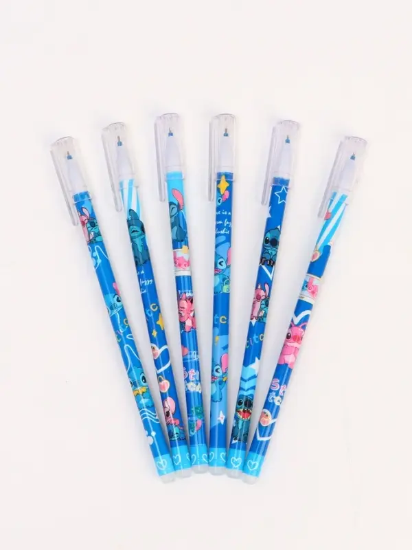 Ручка пиши-стирай с колпачком "Стич", синяя паста 0.5 мм