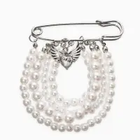 Булавка "Жемчужная россыпь", l=6.5, d=5+6+8 цвет белый в серебре