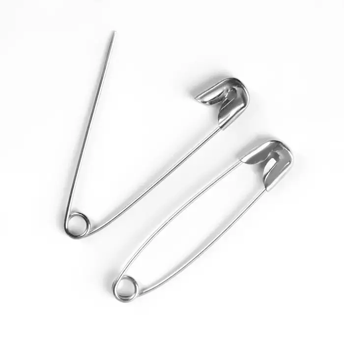 Булавки английские, 31 мм, 10 шт., цвет серебряный