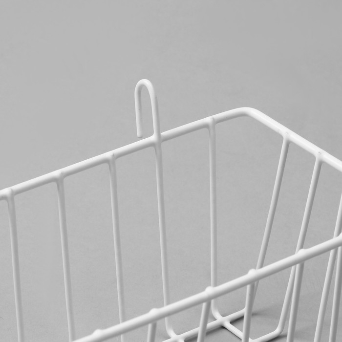 Корзина на сетку, 23&times;9&times;10 см, цвет белый
