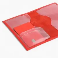 Обложка для паспорта 9,5*0,5*13,5, загран, флотер красный (17)