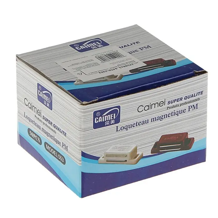 Магнит мебельный M001W, 41х13 маленький, белый