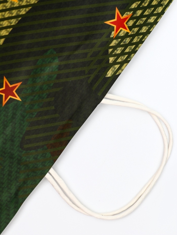 Пакет подарочный крафт "С 23 Февраля!" 32 х 17,5 х 37 См