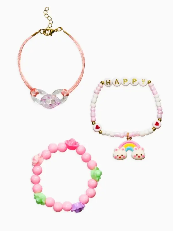 Браслет детский &laquo;Выбражулька&raquo;, 3 шт. набор, радуга, цветной