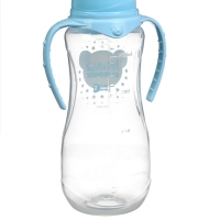 Бутылочка для кормления &laquo;Любимый сыночек&raquo;, классическое горло, приталенная, с ручками, 250 мл., от 0 мес., цвет голубой