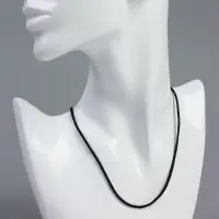 Шнурок нейлоновый d=1.5 мм, 43 см + удлинитель, чёрный