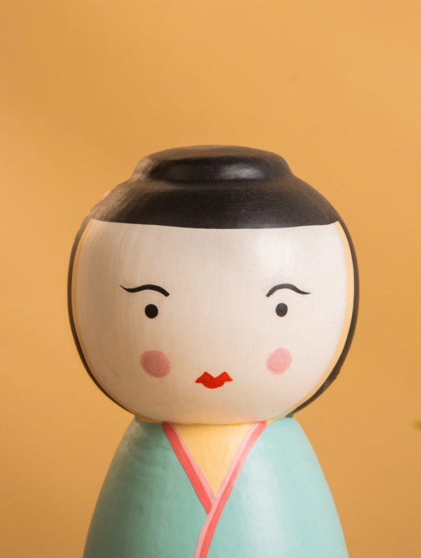 Деревянная кукла кокеши "Гейша" 7х7,5х15 см
