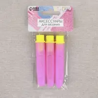 Игла для поднятия петель, с колпачком, 14 см, d=0.8 мм,розовая, жёлтая