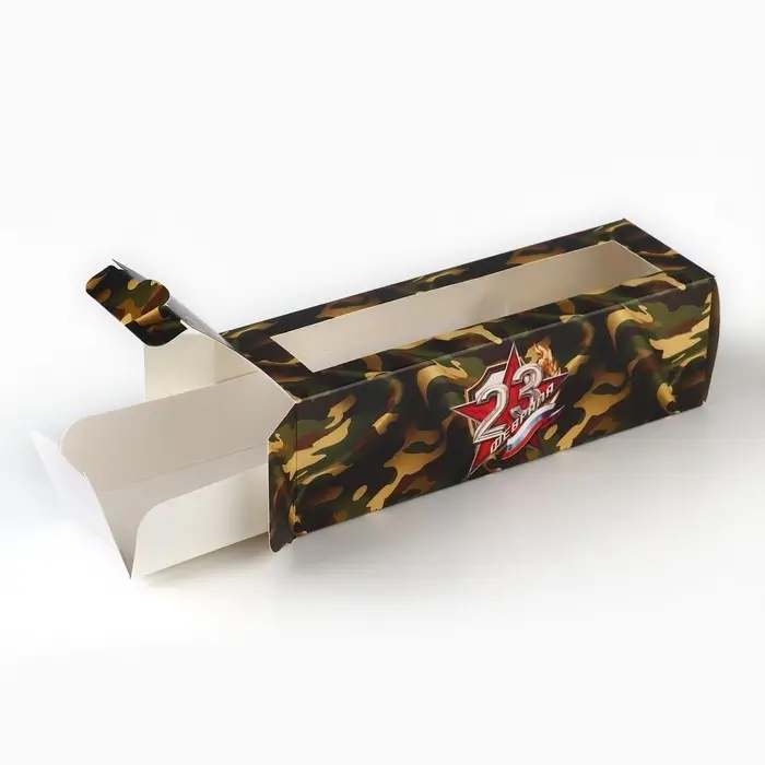 Коробка для макарун &laquo;23 февраля&raquo;, 5.5 х 18 х 5.5 см