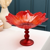 Блюдо сервировочное на ножке &laquo;Маки&raquo;, d=30 см, цвет красный