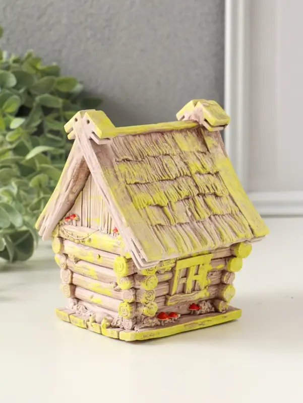 Шкатулка для украшений &laquo;Избушка&raquo; 12&times;11&times;9 см, гипс, коричневый