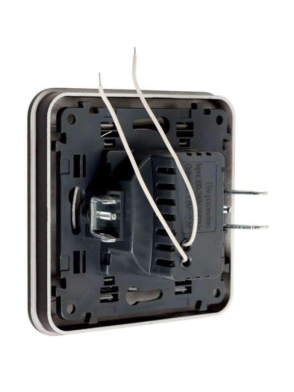 Розетка с 2 USB-A разъёмами, 2.1А, 5В, серия "Circular", 10 А, скрытая, черная