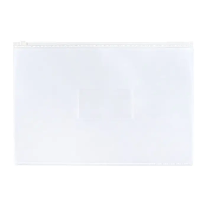 Папка-конверт на ZIP молнии А4, 150 мкм, Calligrata, карман для визитки, белая молния