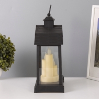 Светодиодная свеча в подсвечнике RISALUX &laquo;Дом со свечами&raquo;, LED-ночник, 1.5 Вт, 3&times;ААА, 11&times;18&times;30 см