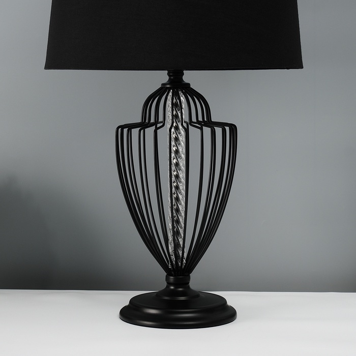 Настольная лампа с абажуром RISALUX &laquo;Джанго&raquo;, Е27, 40 Вт, чёрный, 33&times;33&times;58 см