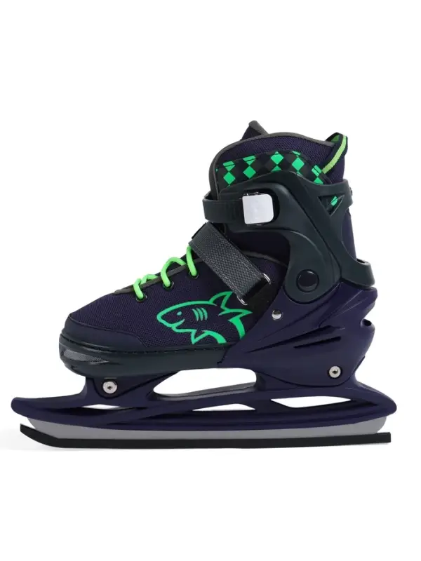 Коньки раздвижные BlackAqua, р. 39-42, для фитнеса, синие, зелёные