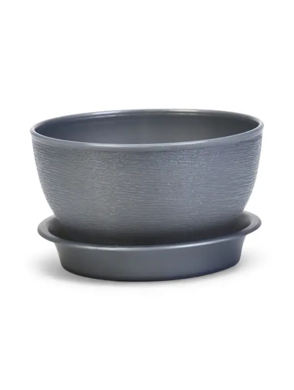 Горшок для цветов с поддоном 0,5 л d12,5см h0,7 см "Фиалочка" серый перламутр