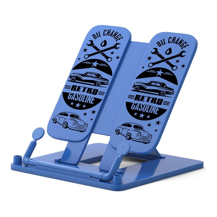 Подставка для книг ErichKrause Vintage Car, пластиковая, синяя с рисунком