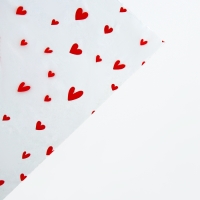 Плёнка для цветов упаковочная тишью влагостойкая &laquo;Люблю&raquo;, белая, 0.6 x 10 м