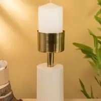 Подсвечник на 1 свечу "Кубок" фисташка с золотом 10х10х28,5 см