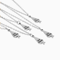 Кулоны &laquo;Неразлучники&raquo; пять пазлов, цвет серебро, 45 см