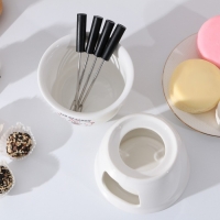 Фондюшница керамическая &laquo;Для сладкой парочки&raquo;, 350 мл, цвет белый