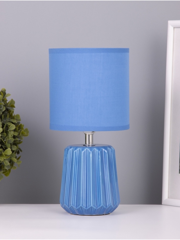 Лампа настольная "Кон" 1х40Вт Е14 синий 13х13х25см