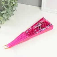 Веер пластик, текстиль "Цветочный" МИКС 23 см