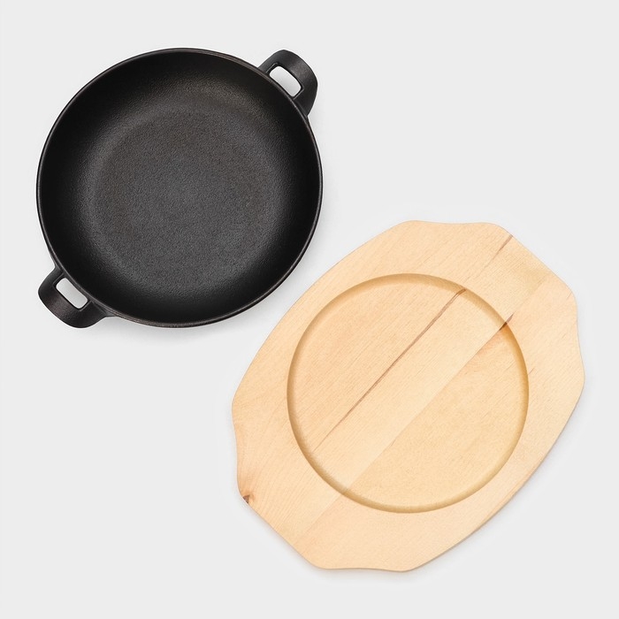 Сковорода чугунная Magma &laquo;Ансан&raquo;, 25&times;20,3&times;4,5 см, индукция, цвет чёрный