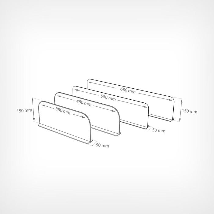 Пластиковый разделитель на Т-основании, 380&times;50&times;150 мм