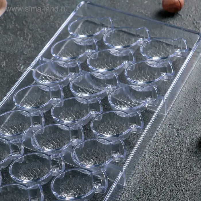 Форма для конфет и шоколада &laquo;Ананас&raquo;, 28&times;14 см, 21 ячейка, цвет прозрачный