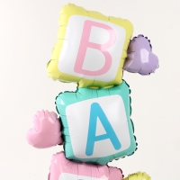Шар фольгированный 62" &laquo;Кубики &mdash; BABY&raquo; на подставке, под воздух