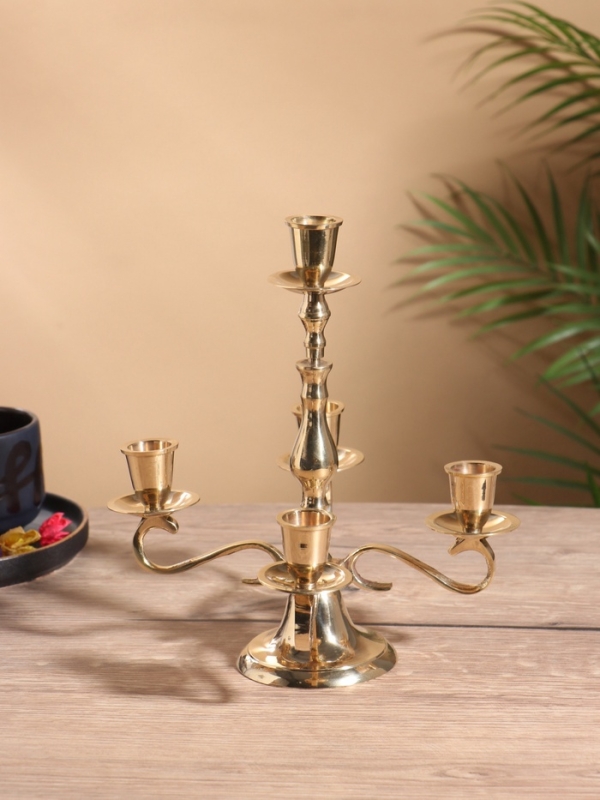 Подсвечник на 5 свечей, латунь 20х20х23 см