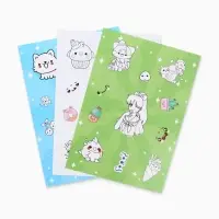 Наклейки детские, раскраска, 3 листа, А5 &laquo;Аниме&raquo;