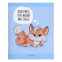 Тетрадь 48 листов в клетку Calligrata &laquo;Лисички&raquo;, обложка мелованная бумага, серые листы, МИКС