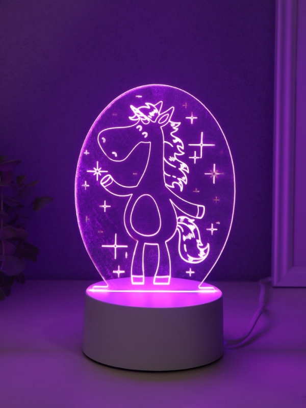 Светильник "Забавная лошадка" LED RGB от сети RISALUX 9,5х11,5х16 см