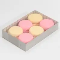 Кондитерская упаковка, коробка для макарун с PVC крышкой, &laquo;Дерево&raquo;, 18 х 12 х 3.5 см