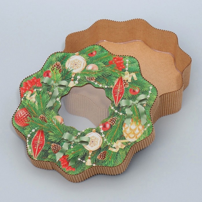 Коробка подарочная &laquo;Венок&raquo;, 21 х 22 х 5 см